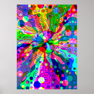Sketting Fantasy Art - Abstracte Neon Shift 1 Poster