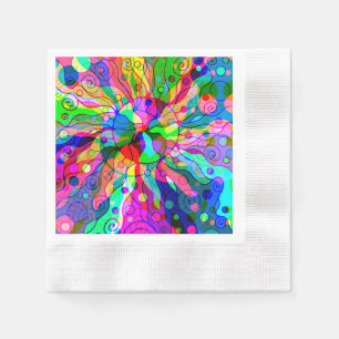 Sketting Fantasy Art - Abstracte Neon Shift 1 Servet