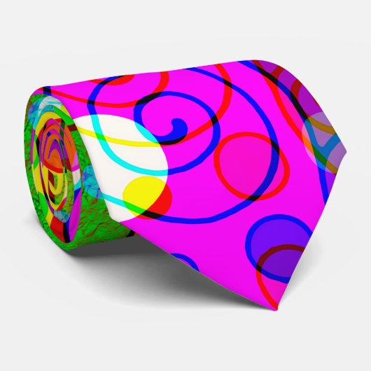 Sketting Fantasy Art - Abstracte Neon Shift 1 Stropdas (Opgerold)