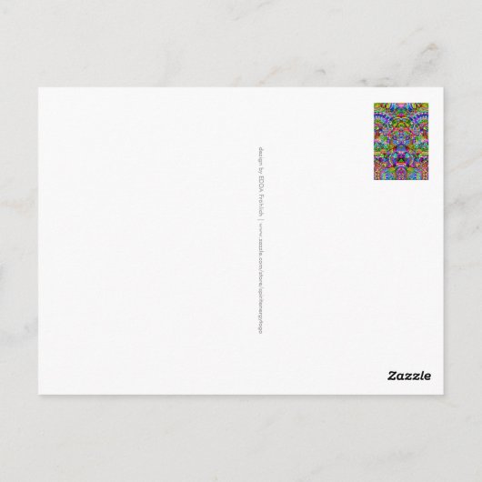 Sketting Fantasy Art - Abstracte Neon Shift 3 Briefkaart (Achterkant)