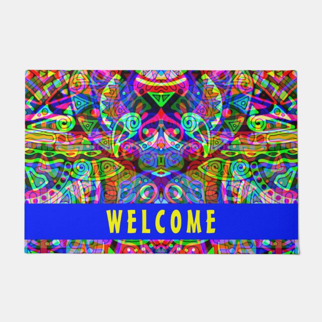 Sketting Fantasy Art - Abstracte Neon Shift 3 Deurmat (Voorkant)