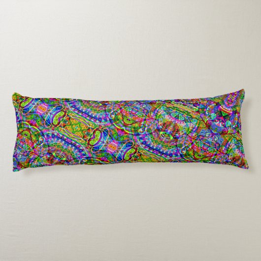 Sketting Fantasy Art - Abstracte Neon Shift 3 Lichaamskussen (Achterkant)