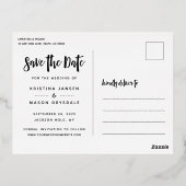 Skettingscript | Foto Wedding Save the Date Folie Uitnodiging Briefkaart (Achterkant)