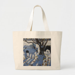 Skewbald Ponies in de winter van 2012 Grote Tote Bag