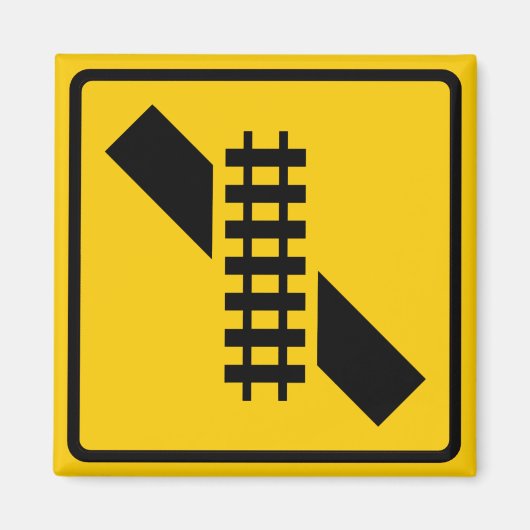 Skewed Rail Crossing Highway Sign Magneet (Voorkant)