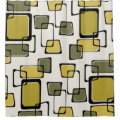 Skewed Squares Mideeuw Pattern Chartreuse Douchegordijn (Voorkant)