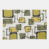 Skewed Squares Mideeuw Pattern Chartreuse Theedoek (Horizontaal)