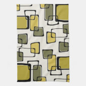 Skewed Squares Mideeuw Pattern Chartreuse Theedoek (Verticaal)