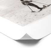 ski-afbeelding, Skiers op de piste Poster (Hoek)