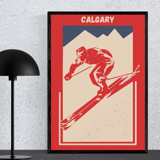 Ski Alberta Banff Mountain Resort Calgary Poster