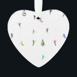 Ski alpin d'hiver Ski Ski Ski Motif<br><div class="desc">skieur d'hiver cool design motif avec skieurs skieurs sur les pistes de la station de ski alpin parmi des sapins enneigés dans les alpes. Les skieurs freeride portent des combinaisons de ski rétro vintages et colorées, descendent en ski avec des skis sur un arrière - plan de paysage de montagne...</div>