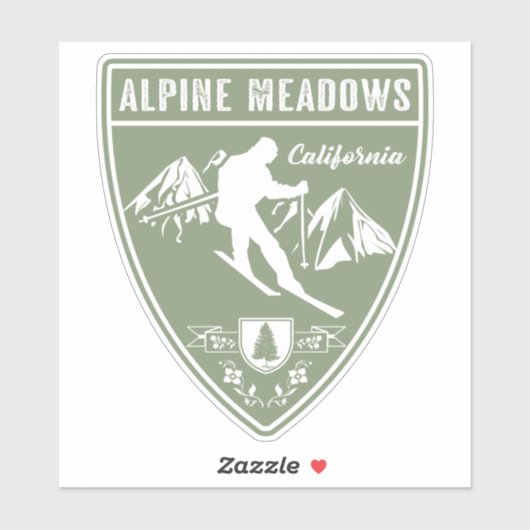 Ski Alpine Meadows California Sticker (Vel)
