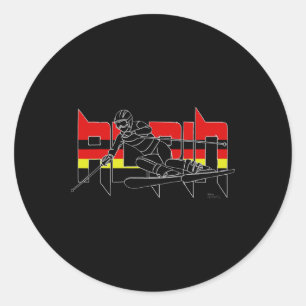 Ski Alpine Winter Sport Snow Downhill Slalom Duits Ronde Sticker