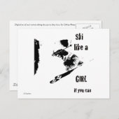 ski als een meisje briefkaart (Voorkant / Achterkant)