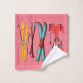 Ski amusant Ski coloré Ski skieur (Gant de toilette)