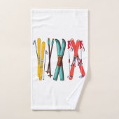 Ski amusant Ski coloré Ski skieur (Serviette à main)