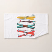 Ski amusant Ski coloré Ski skieur (Serviette à main)