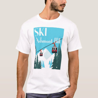 Ski Ashmont Hill Retro Ski Poster Style - Wit T-shirt