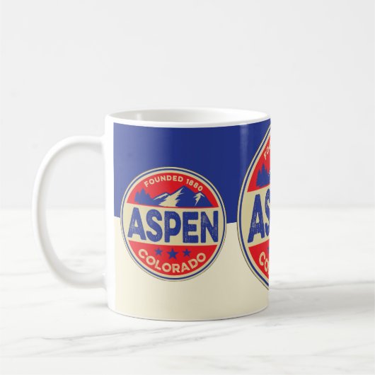 Ski Aspen Blue & Red Mug (Gauche)