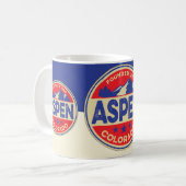 Ski Aspen Blue & Red Mug Koffiemok (Voorkant links)