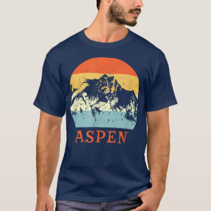 Ski Aspen, Colorado Retro Snow Ski Vacation T-shirt
