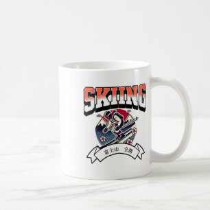 Ski-avontuur met Mount Fuji Japanse stijl Koffiemok
