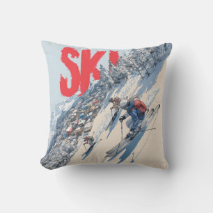 Ski-avontuur op berghelling kussen