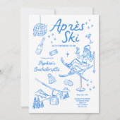 Ski Bachelorette Invitation et Aprés Itinéraires (Devant)
