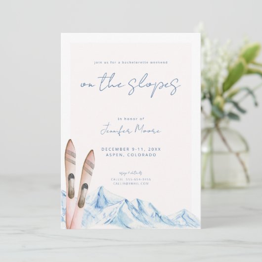 Ski Bachelorette Party Week-end Invitation (Debout devant)