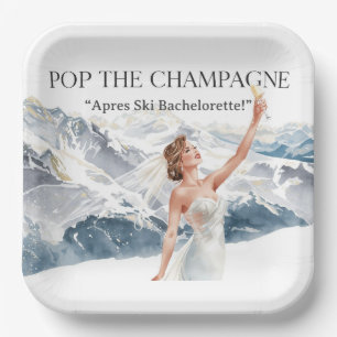 Ski Bachelorette Weekend Bruid op de pistes Papieren Bordje