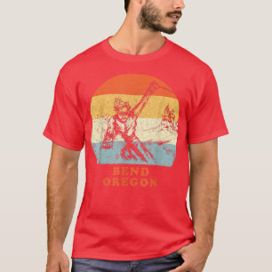 Ski Bend, Oregon Retro sneeuwkoning T-shirt
