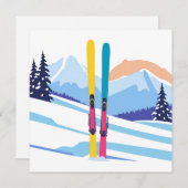 Ski Berg Feestdagenkaart (Voorkant / Achterkant)