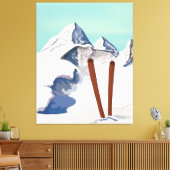 Ski bergen canvas afdruk (Insitu (Woonkamer))