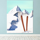 Ski bergen canvas afdruk (Insitu (Houten vloer))