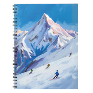 Ski Berghellingen Winter Aquarel Notitieboek