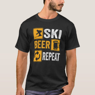 Ski Bier Herhaal Downhill skiën T-shirt
