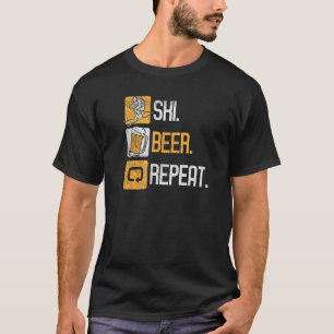 Ski Bier Herhaal Winter Sneeuw Sport Alpine Nordic T-shirt