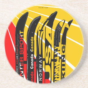 Ski Blade-Onderzetter Zandsteen Onderzetter