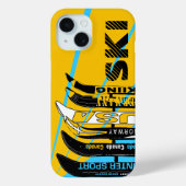 Ski Blade Sinaasappel Blue iPhone Case (Achterkant)