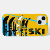 Ski Blade Sinaasappel Blue iPhone Case (Achterkant (horizontaal))