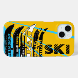 Ski Blade Sinaasappel Blue iPhone Case