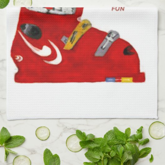 Ski Boot Aller Ski Slide Un Peu Amusant Serviette (Plié)