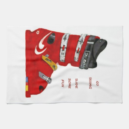 Ski Boot gaat een paar vlinderkeukenhanddoeken sch Theedoek (Horizontaal)