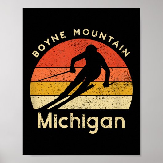  Ski Boyne Mountain Michigan Mountain Poster (Voorkant)