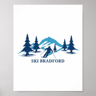 Ski Bradford Machusetts Ski Resort Skiër Poster