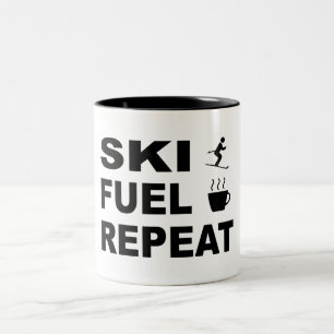 Ski-brandstof herhalen tweekleurige koffiemok