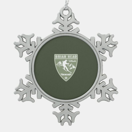 Ski Brian Head Utah Tin Sneeuwvlok Ornament (Voorkant)
