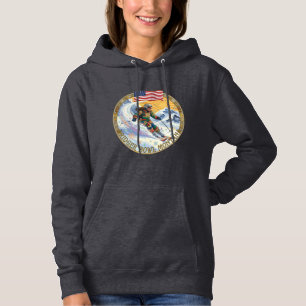 Ski Bridger Bowl, Montana, vrouwelijke skiër Hoodie