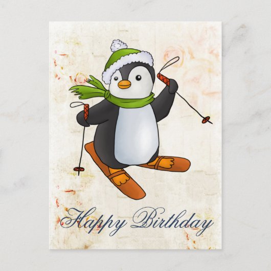 Ski Briefkaart (Voorkant)