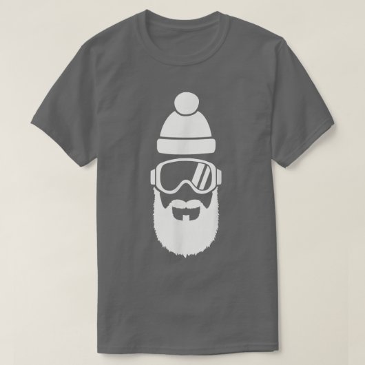 Ski-bril met baard t-shirt (Design voorkant)